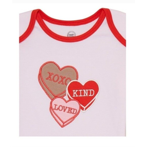 Wonder Nation Girls Valentine's Day Outfit Set 2-piece 6-9m - Picture 2 of 5